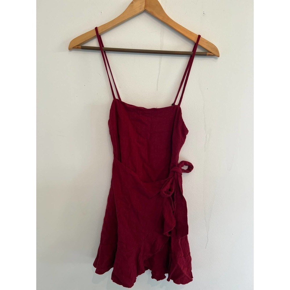 Princess Polly Caedere Mini Dress Red Wrap Tie Slip Dress Size 2 Party Date Nigh - Picture 2 of 8